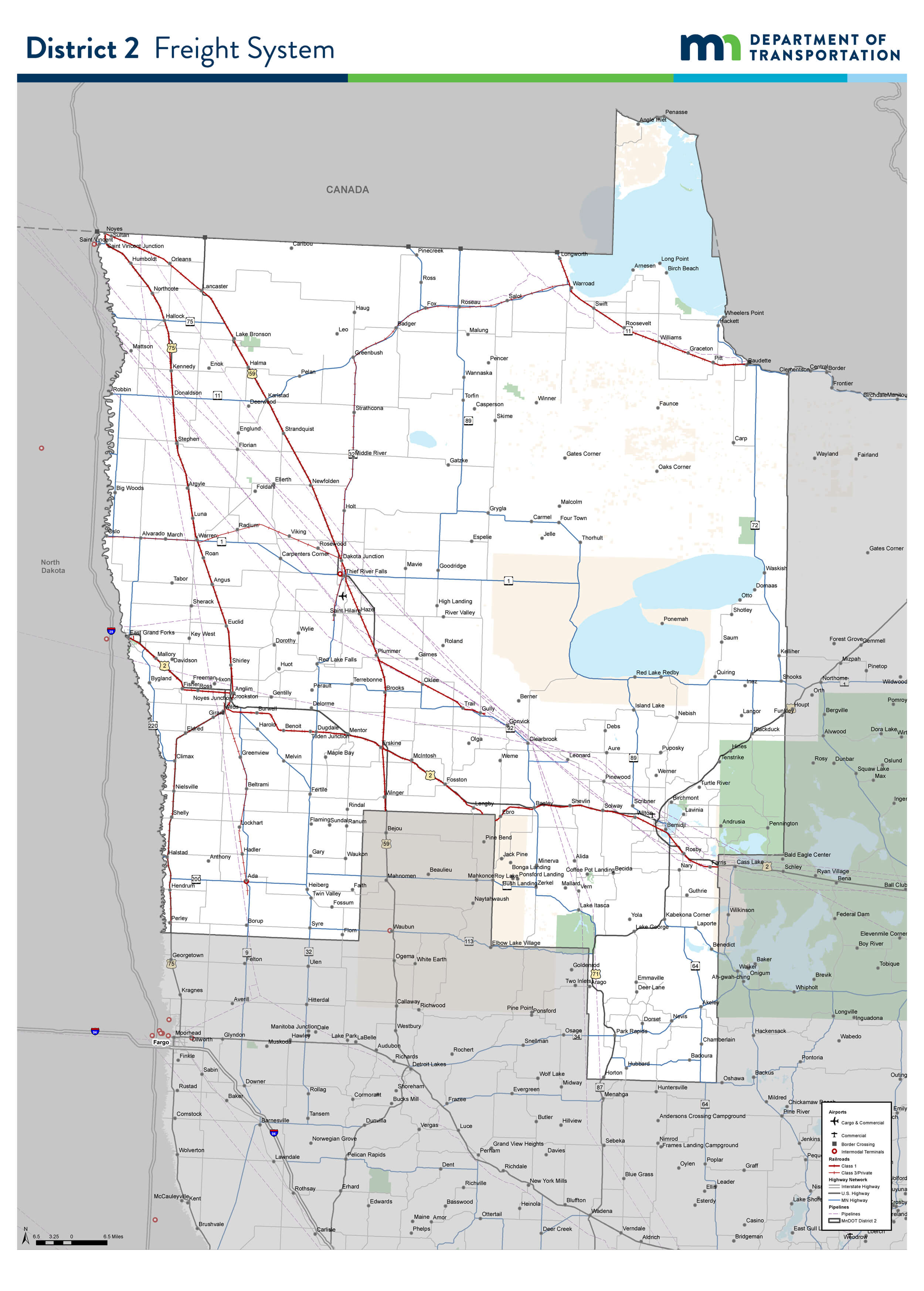 Overall map of freight systems in the region